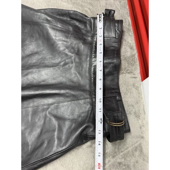 NWT Sezane Yasmine Black Leather Midi A Line Skirt sz 4 US high rise - Picture 11 of 12